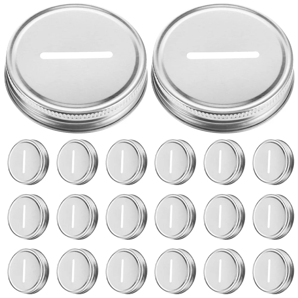 

20Pcs Jar Lids for Replacement Heavy Duty Tinplate Sealing Canning Lids Leakproof Caps for Coin Bill Storage Handy Household Use