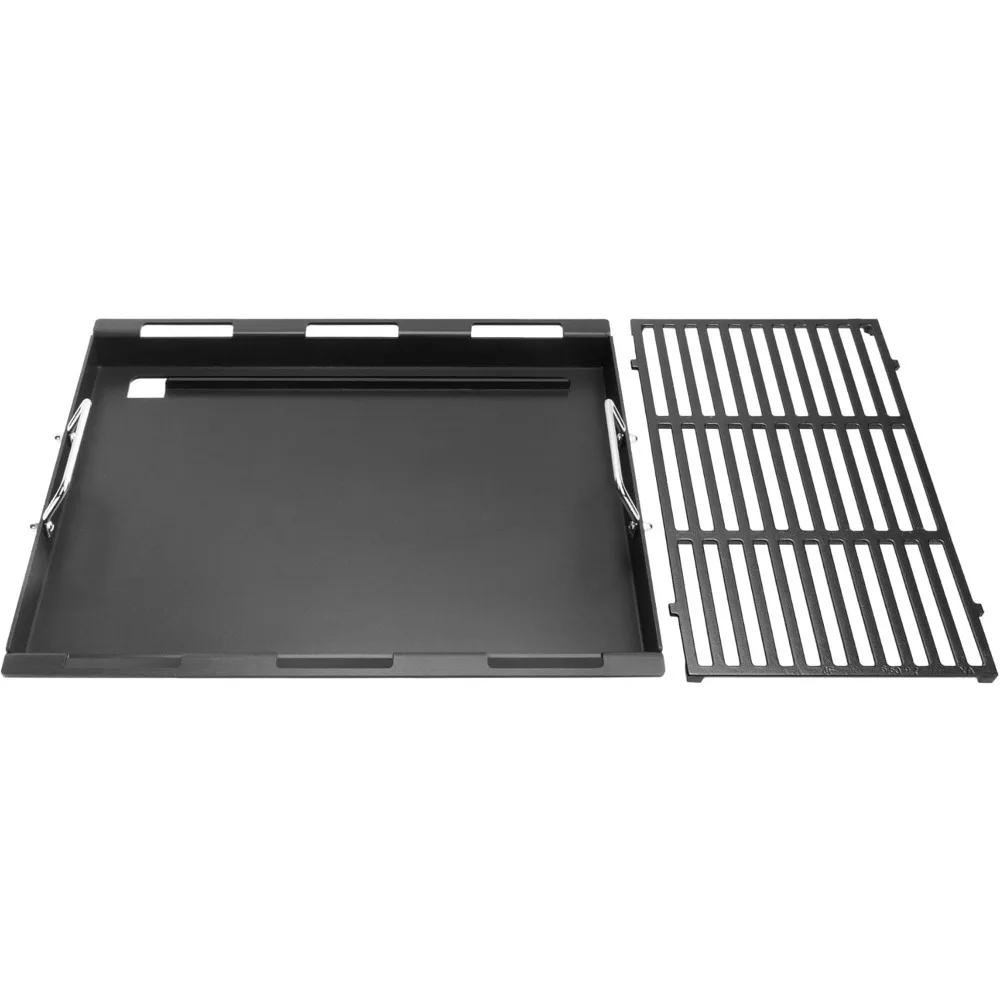 Cooking Griddle Inserts and Grate for Weber Genesis II 400 Series, Flat Top Grill Griddle for Weber GS4 Genesis