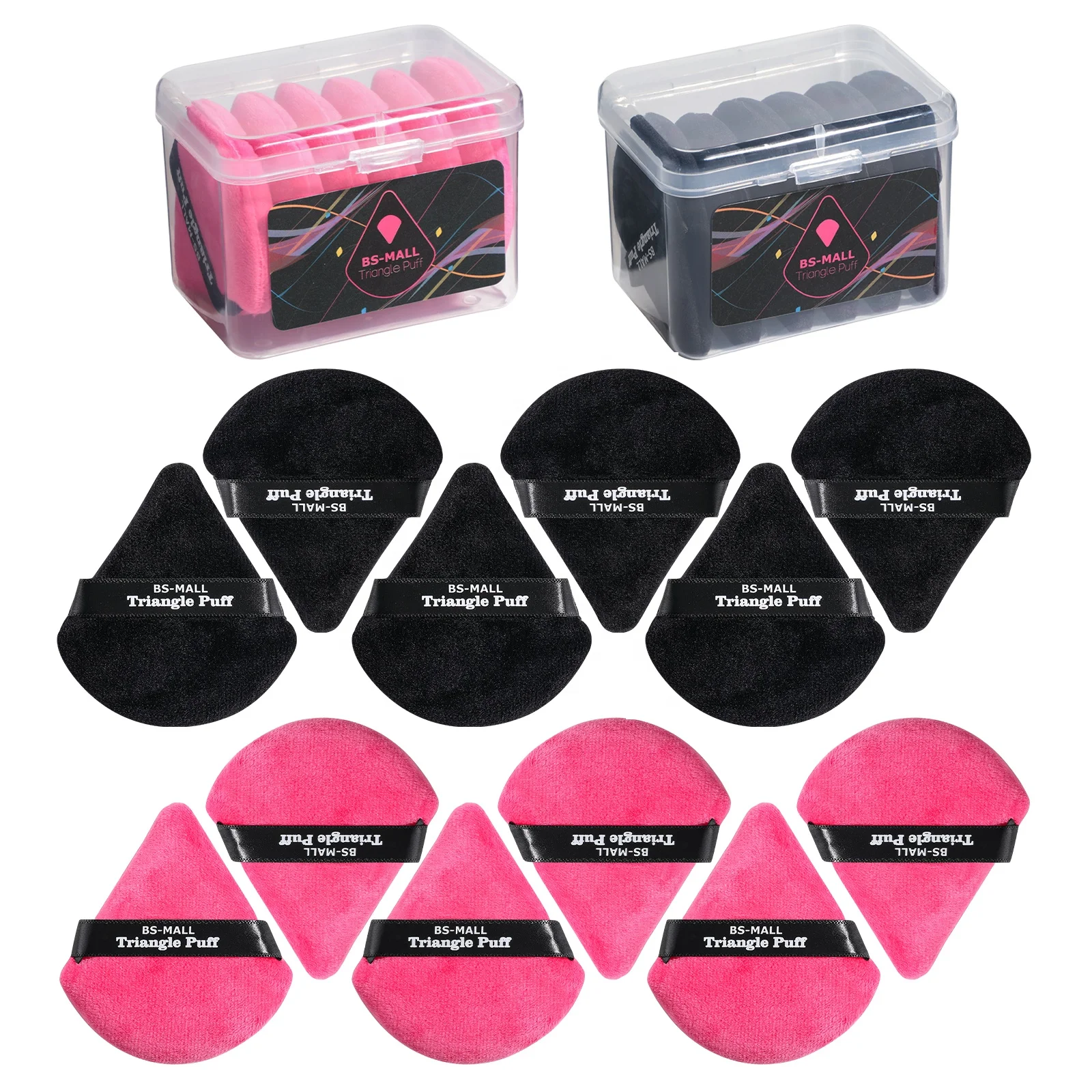 

# Hot Sales BS-MALL Triangle Makeup Puff Face Mineral Loose Powder Soft Wedge Shape Triangle Makeup Powder Puffs Custom Logo