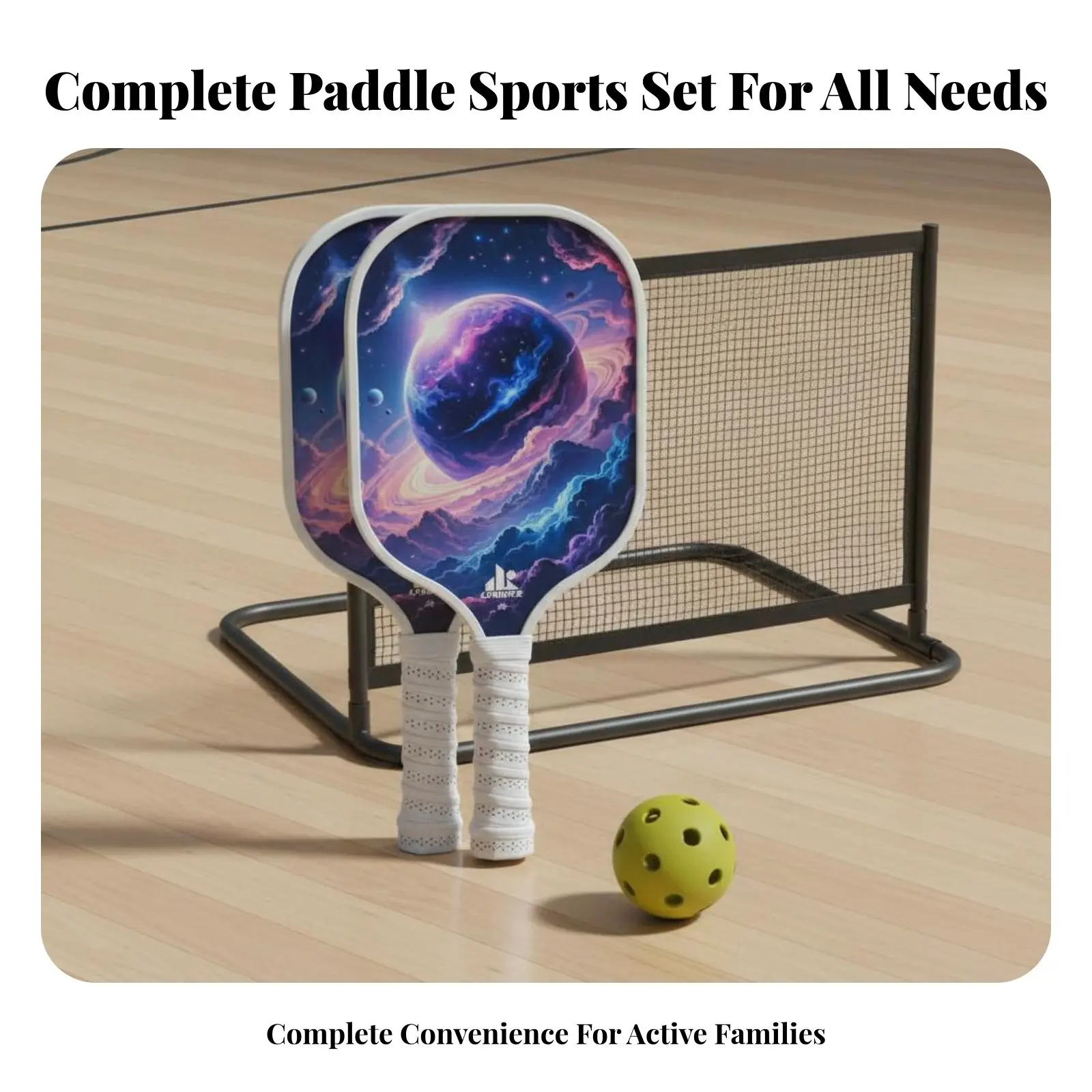 

Pickleball Paddle Set Sweat-Absorbent Grip Pickleball Paddles with Balls and Bag Sports Equipment Shock-Absorbing Handle