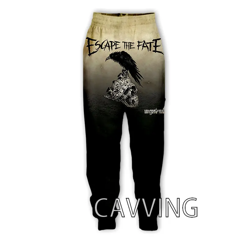 CAVVING 3D 프린트 Escape The Fate Rock 캐주얼 바지 스포츠 트레이닝 복 스트레이트 팬츠 트레이닝 복 조깅 바지 바지