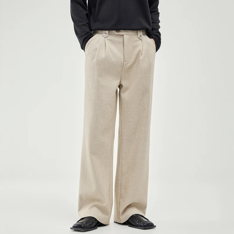 

Autumn Wide Leg Suit Pant Men Business Fashion Vintage Loose Casual Suit Pants Man Korean Streetwear Plus Size Straight Trousers