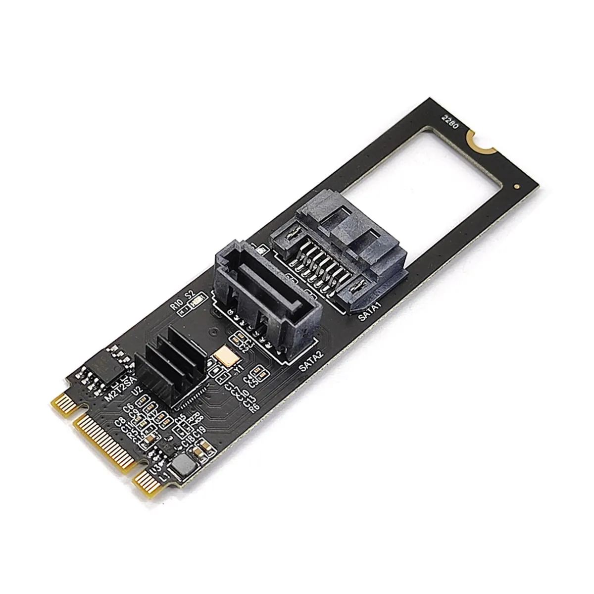 

Вертикальный и горизонтальный адаптер NGFF Key B + M PCI Express на SATA 3,0 6 Гбит/с двумя портами