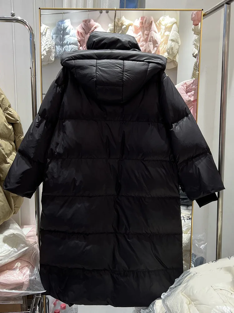 Nuovo piumino rosa con cappuccio per donna piumino corto per pane addensare caldo femminile imbottito di piume parka soprabito da neve