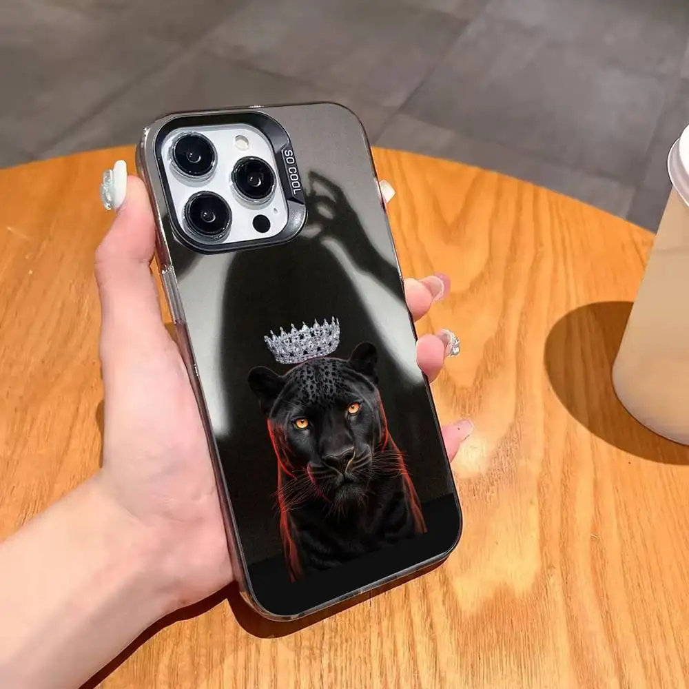 Fierce B-Black J-Jaguar  Phone Case For iPhone 17,16,15,14,13,12,11 Plus,Pro Max,XS,Colorful Silver Black Cover