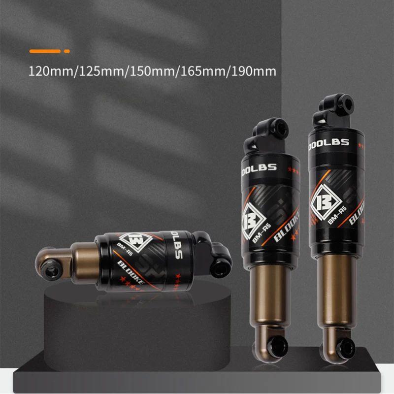 Bke Oil Spring Shock Absorber Mountain Bike Rear Shock Absorber Aluminium Alloy MTB Rear Absorber Suspension Screws Kit 190x55mm