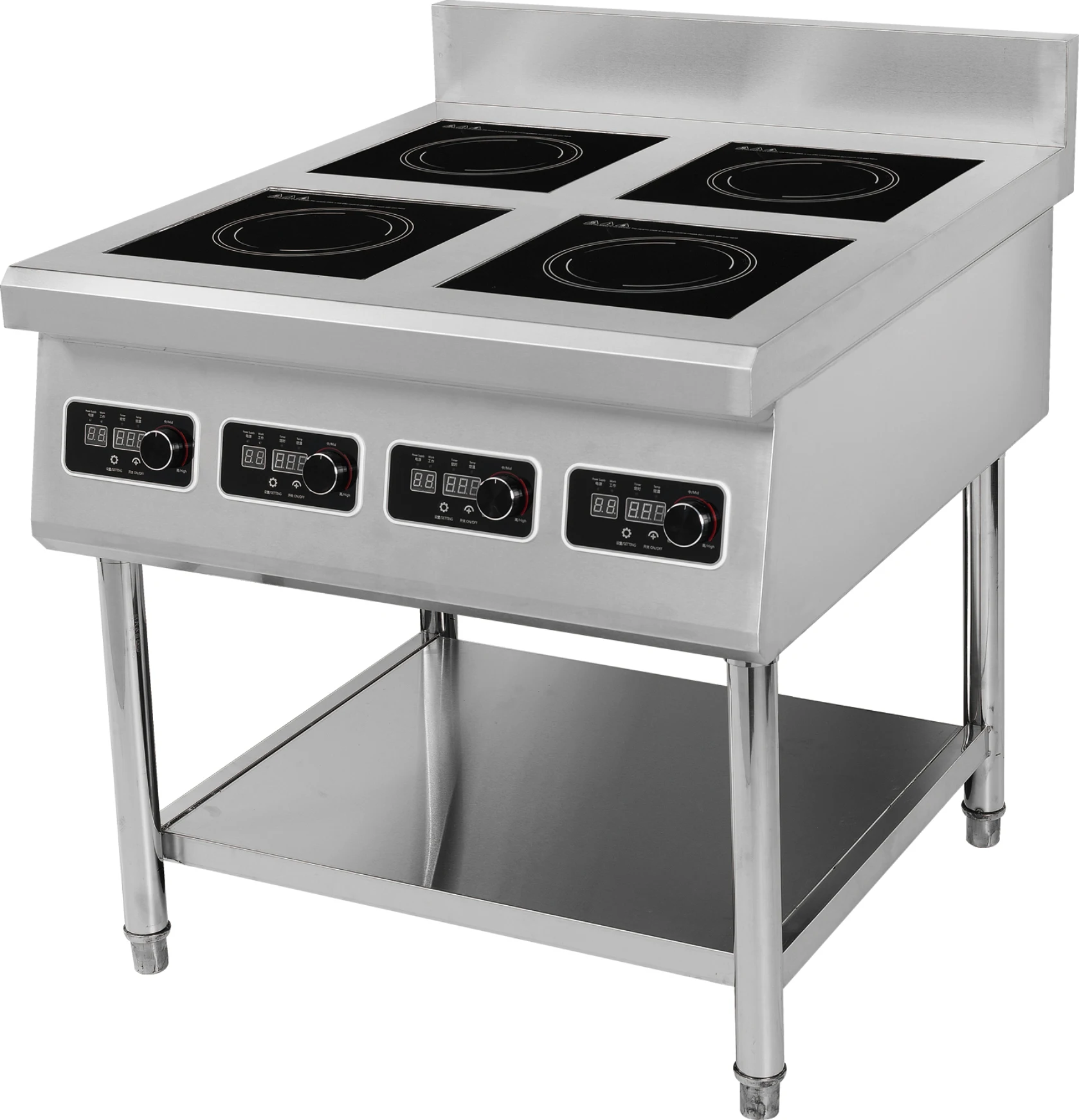 High-power 3000W*4/5000W*4 Commercial Induction Cooker Vertical Half-bridge Technology With Sensor And Knob Control