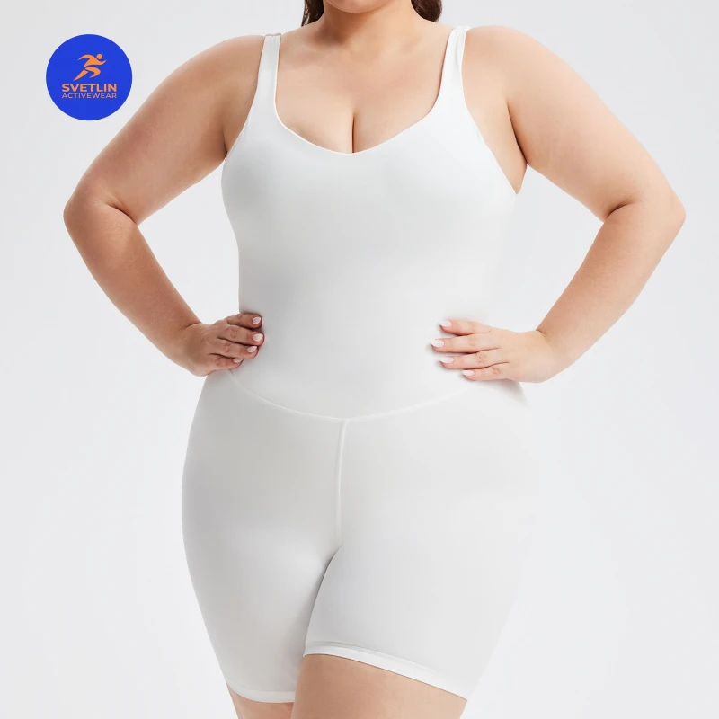SVETLIN EU US Size Luxury Quality Jumpsuit Sports Plus Size Yoga Women with Chest Pads Fitness Tight-fitting Bodysuit