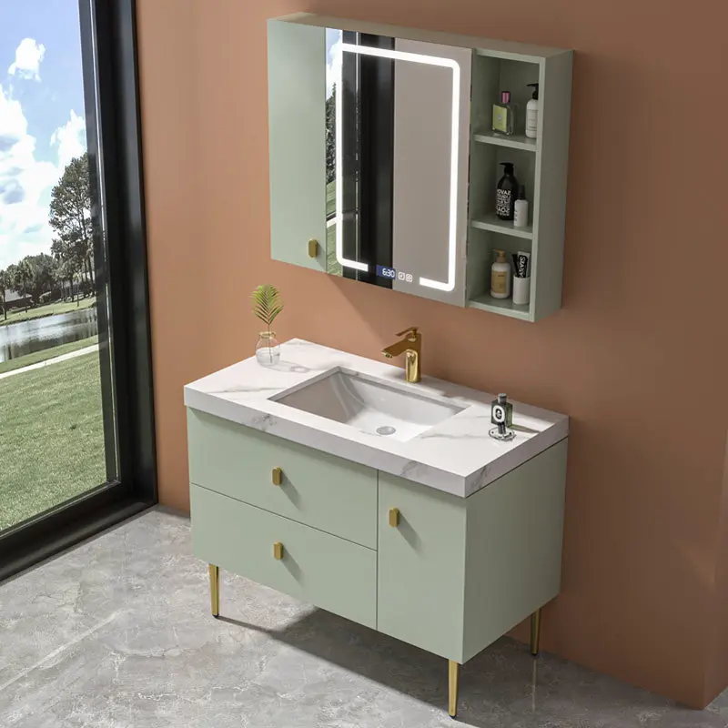 

Тумба для ванной комнаты, напольная комбинированная тумба-умывальник, керамическая встроенная раковина, умывальник для ванной.