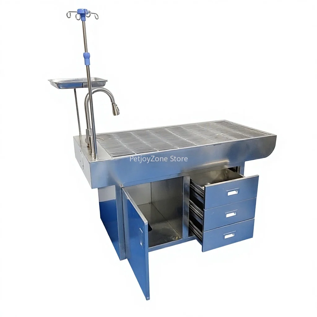 

304 Stainless Steel Veterinary Table Surgical Dental Instrument Disposal Workbench For Pet Clinic Grooming Lab Equipment CE