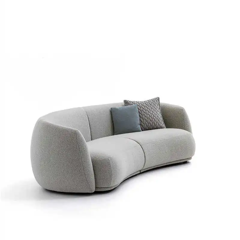 

French retro cream lamb wool designer Pacific small apartment cashew arc