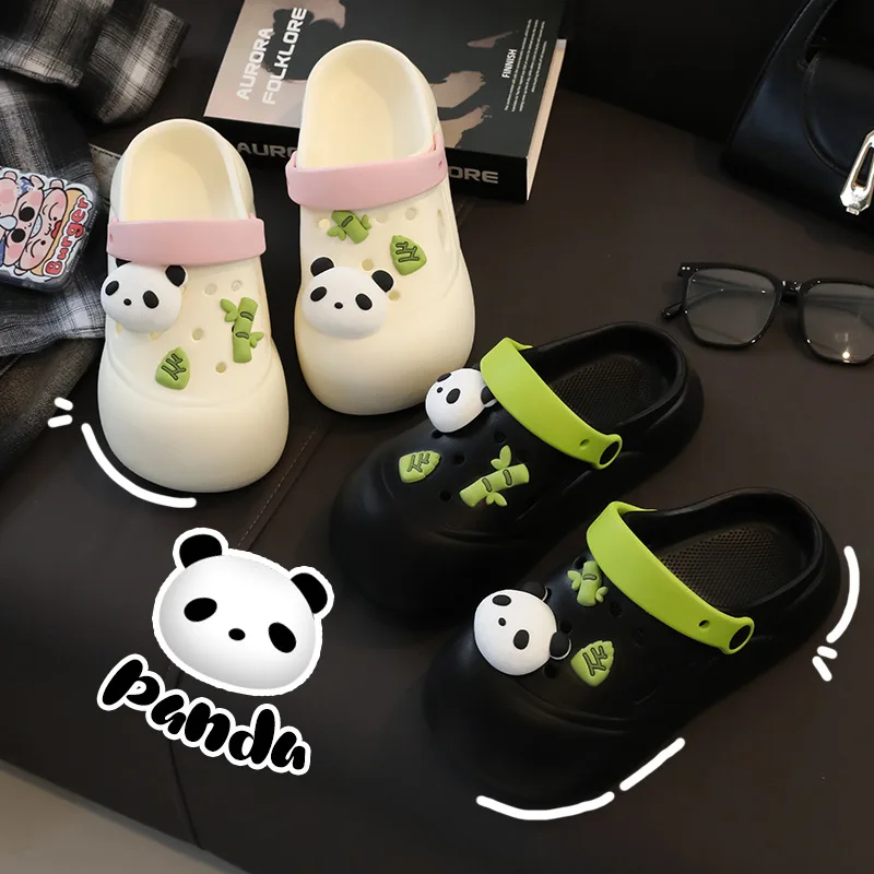 

Panda Garden Sandals Shoes For Women Slippers Summer Outdoor Slippers Wearing Thick Sole Anti Slip Cute Cartoon Slippers