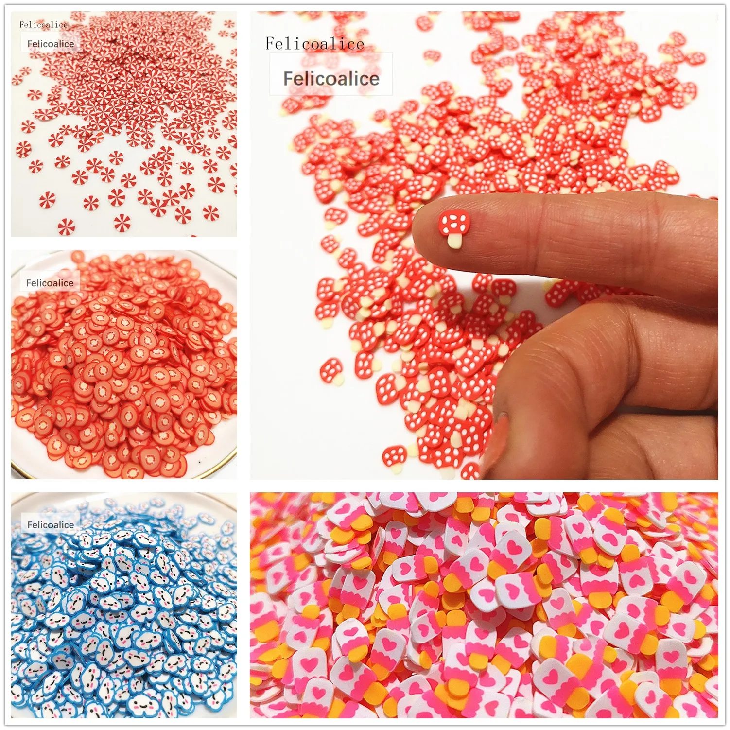 20g Lollipop Polymer Hot Soft Clay Sprinkles for Crafts Slime Accessories DIY Making Cute Candy Mud Particles