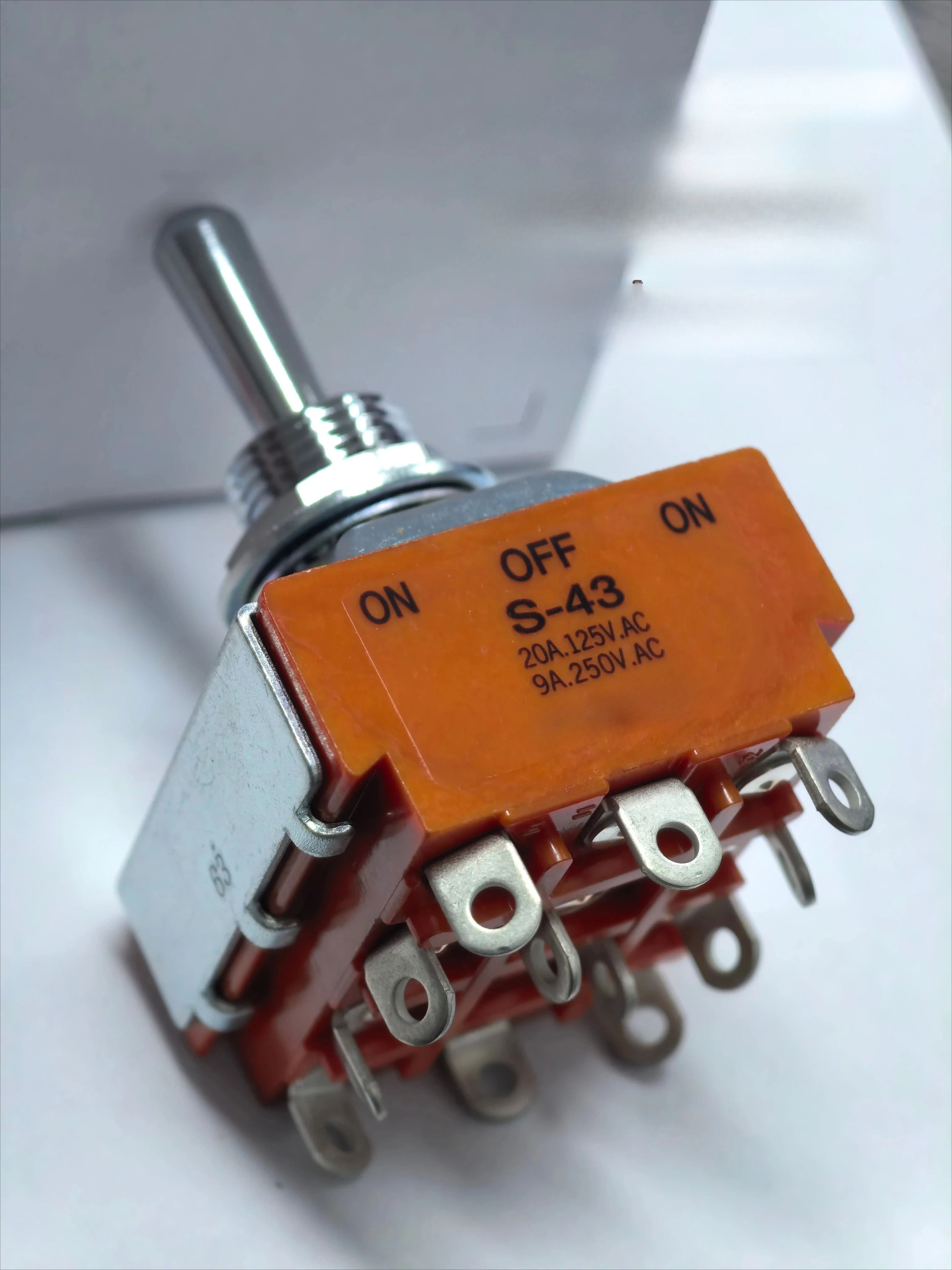 For nkk original s-43 rocker switch 4pdt 12 pins 3-position self-locking opening 12mm