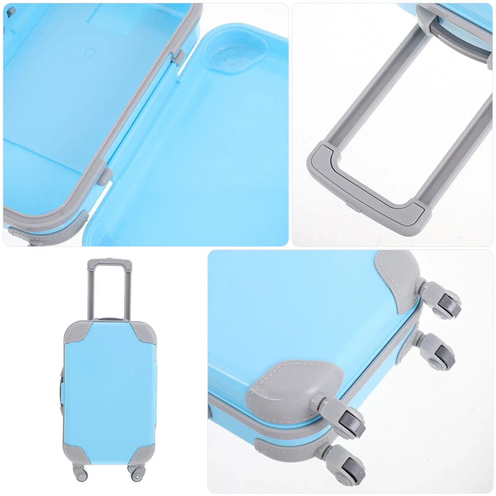 Miniature Suitcase ABS 18-Inch Smooth Surface Round Corner Mini House Decor Luggage Playing House Accessory Luggage