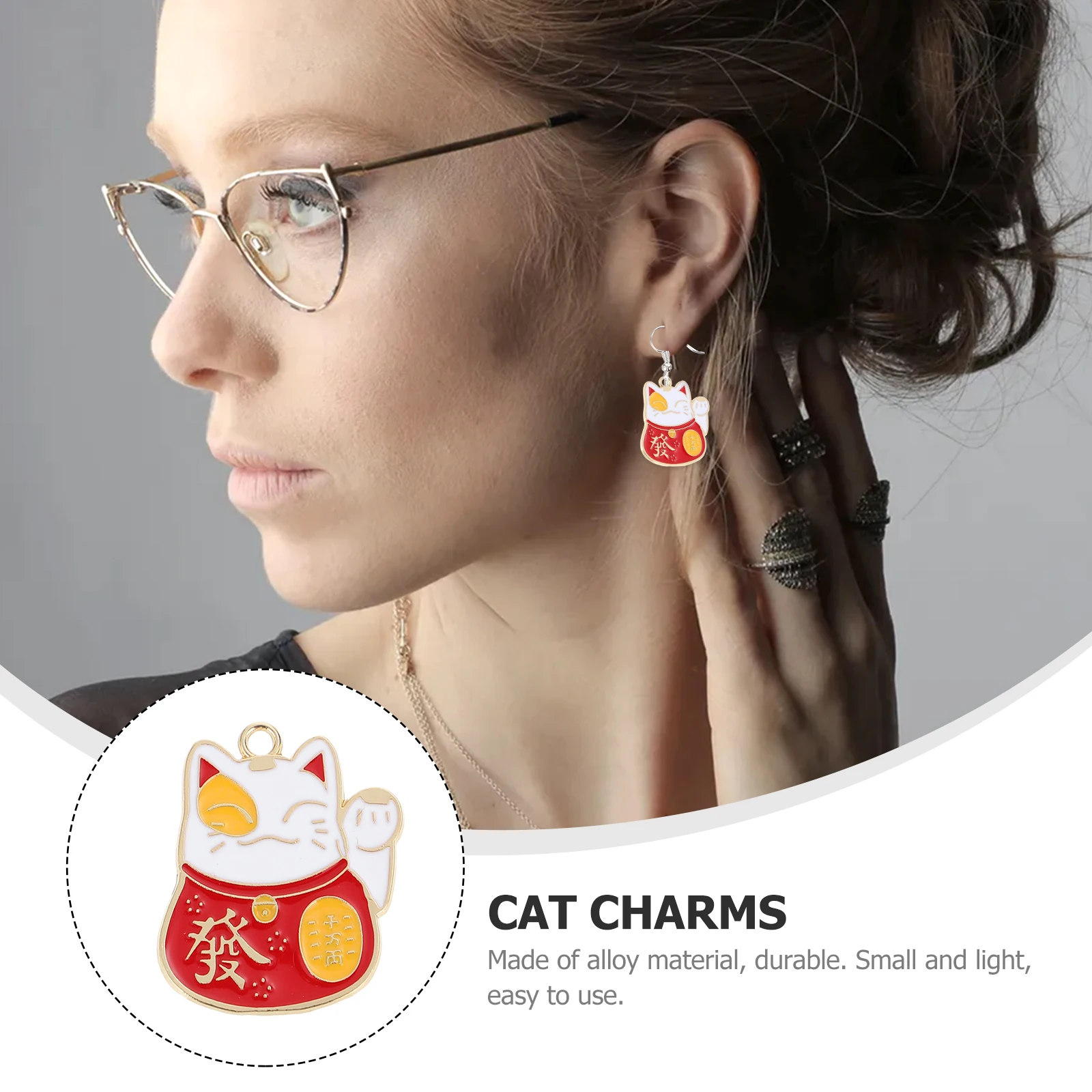 

20 Pcs Key Chain Pendant Jewelry Charms Small Wallet Alloy Fob Diy Cat Resistant Durable Necklace Bracelet