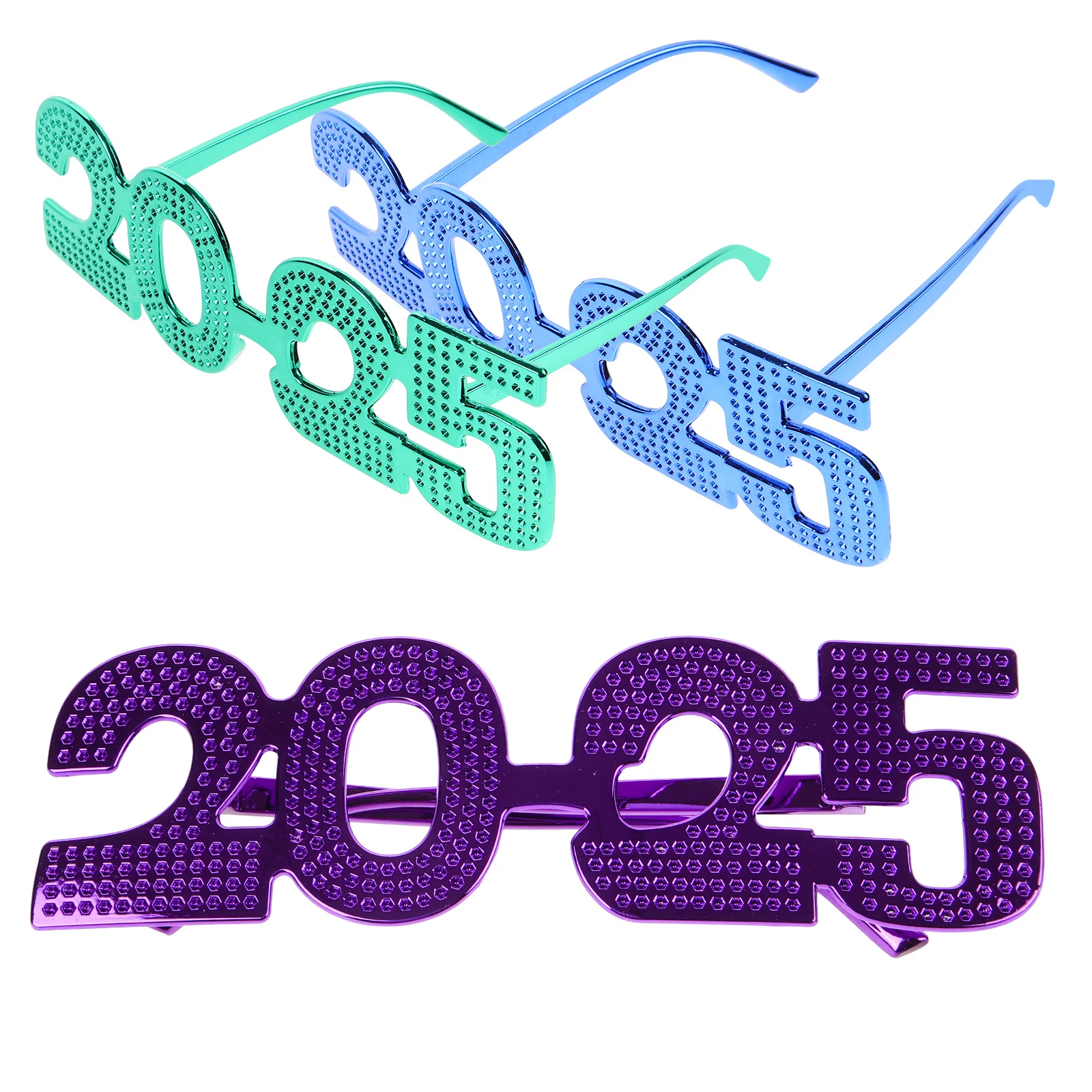 3 Stuks 2025 Nummer Brillen Grappige Bril Voor Nieuwjaar Party Photo Booth Props Plastic Party Brillen Decoraties