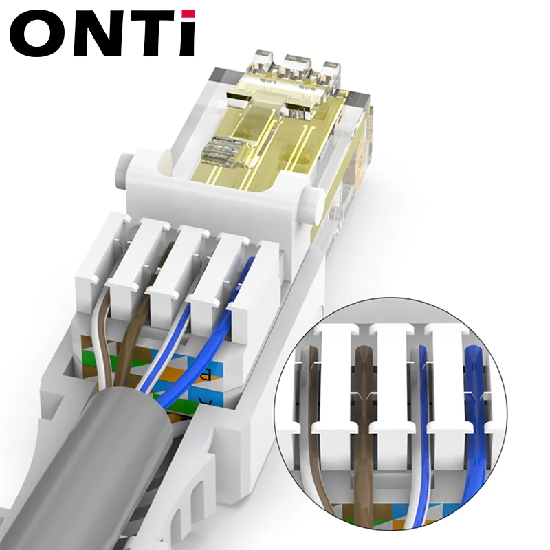 CAT6 CAT5E أداة مجانية RJ45 موصل ، لا تجعيد أداة أقل UTP 1000Mbps وحدات التوصيل ل تقطعت بهم السبل الصلبة Lan إيثرنت كابل