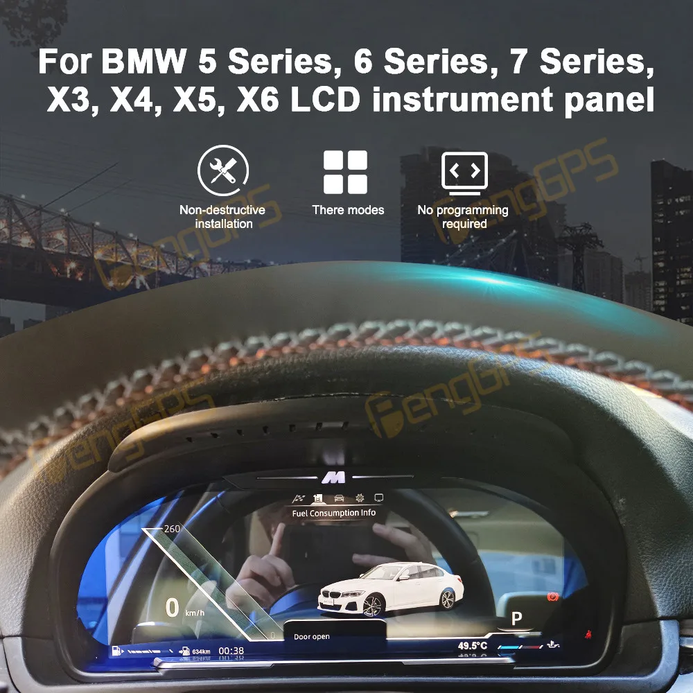 LCD Digital Dashboard Panel For BMW 5/6/7 Series X3 X4 X5 X6 2009-2017 Virtual Instrument Cluster Cockpit Speedometer