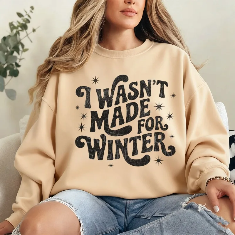 

Модная зима «Я не сделал на зиму» сезон Freezin Литерально замораживания, уютная зимняя термотолстовка с круглым вырезом в стиле ретро и длинными рукавами