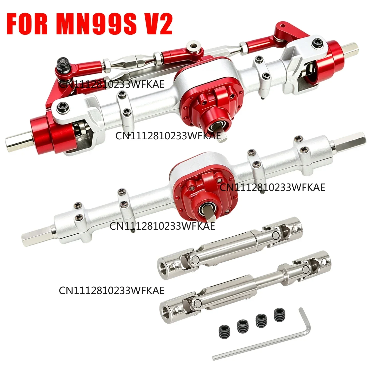 Metal Front Rear Axle Set+Drive Shaft with 4mm Output Shaft for MN MN99s V2 MN82S MN78 MN300 MN168 MN212 RC Car Upgrade Parts