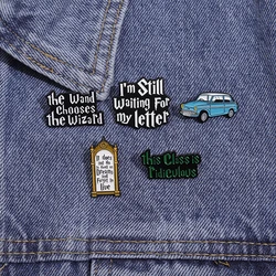 I'm Still Waiting For My Letter Enamel Pins The Wand Chooses The Wizard Brooches Classic Movie Creative Lapel Badge Jewelry Gift