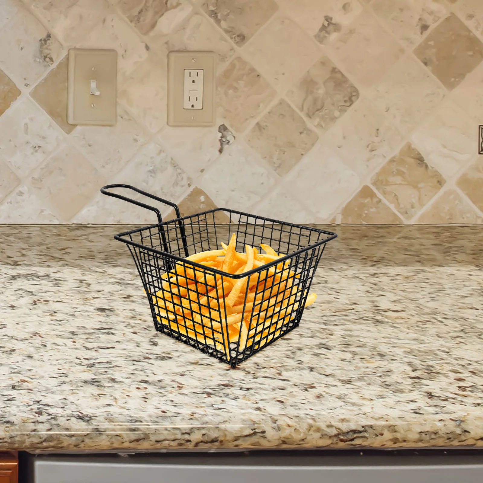 

MAGICLULU Stainless Steel Fries Basket Mesh Fryer for French Fries Black Deep Fry Hot Pot Cooking