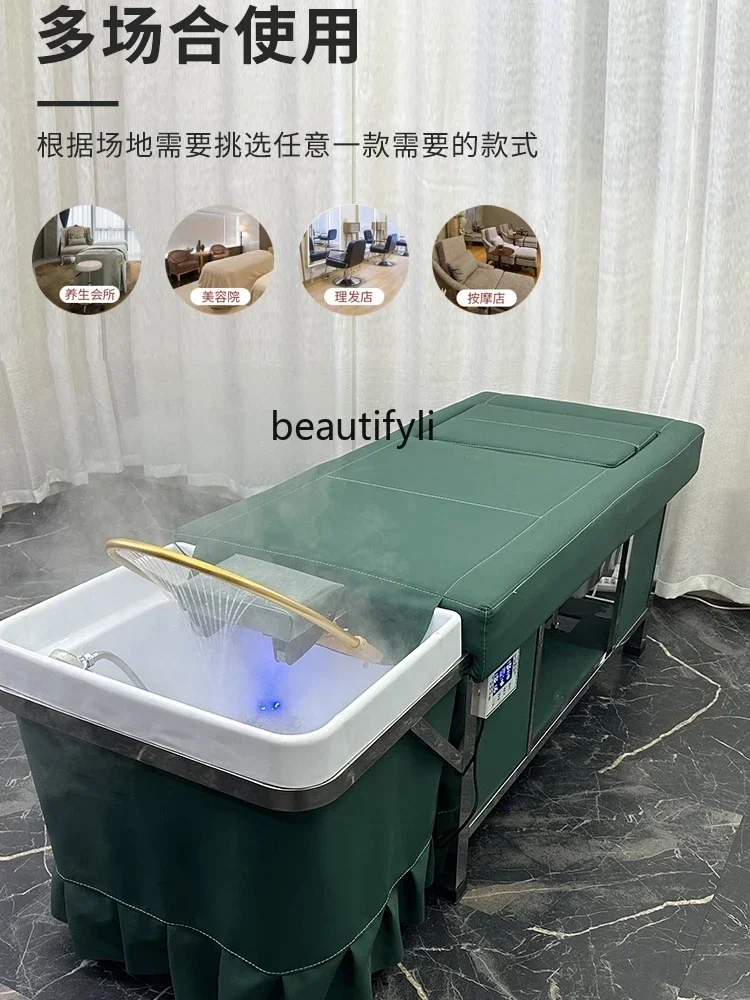 

ss7486 Кресло для шампуня Бесплатная водопроводная трубка Салон красоты поставляется с очень большим резервуаром для воды Можно мыть волосы Красота Лечение массажа головы