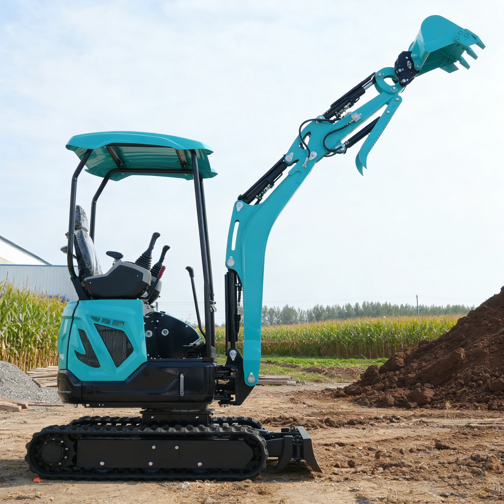 

New Diesel Mini Excavator Euro 5 CE EPA Engine 1.8 Ton 2 Ton Rubber Crawler Mini Digger Farm Compact Small Excavator Customized