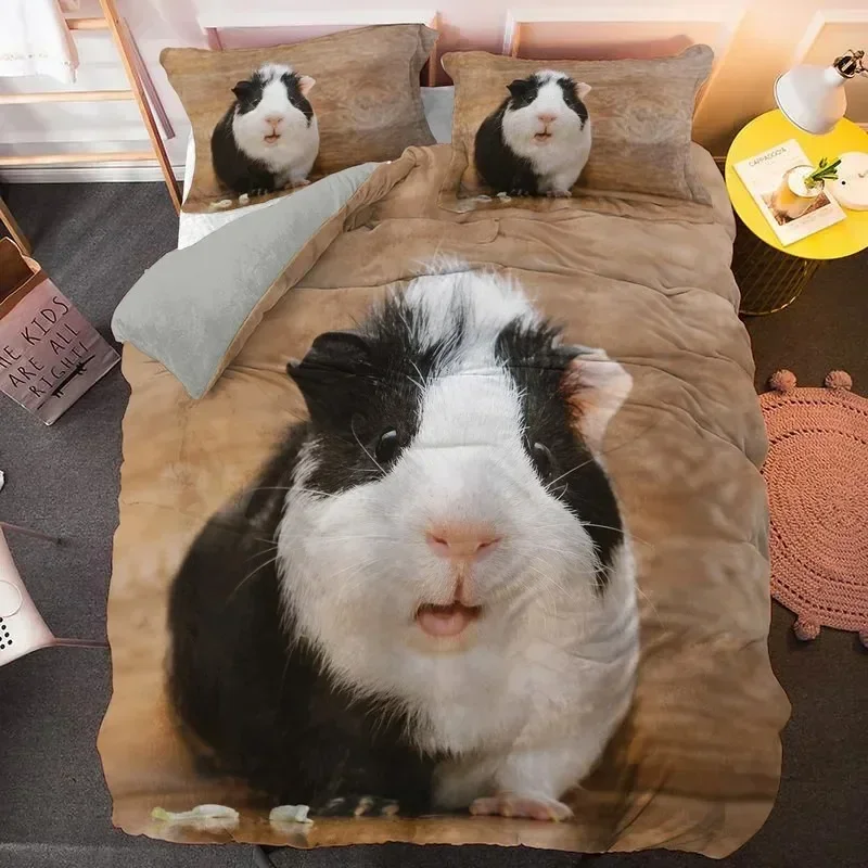 Animal Guinea Pig Cute Mouse Bedding Set Boys Girls Twin Queen Size Duvet Cover Pillowcase Bed Kids