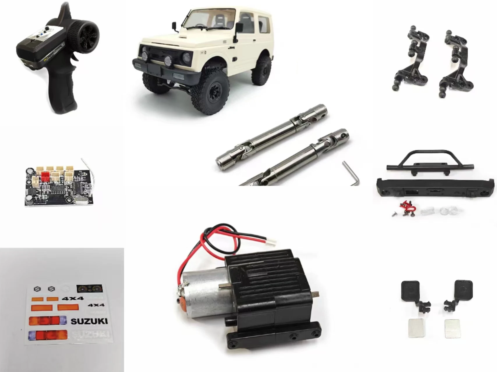 

RC remote control car model parts, off-road car model accessories, rearview mirrors, wipers, tires, suitable for WPL C74 remote