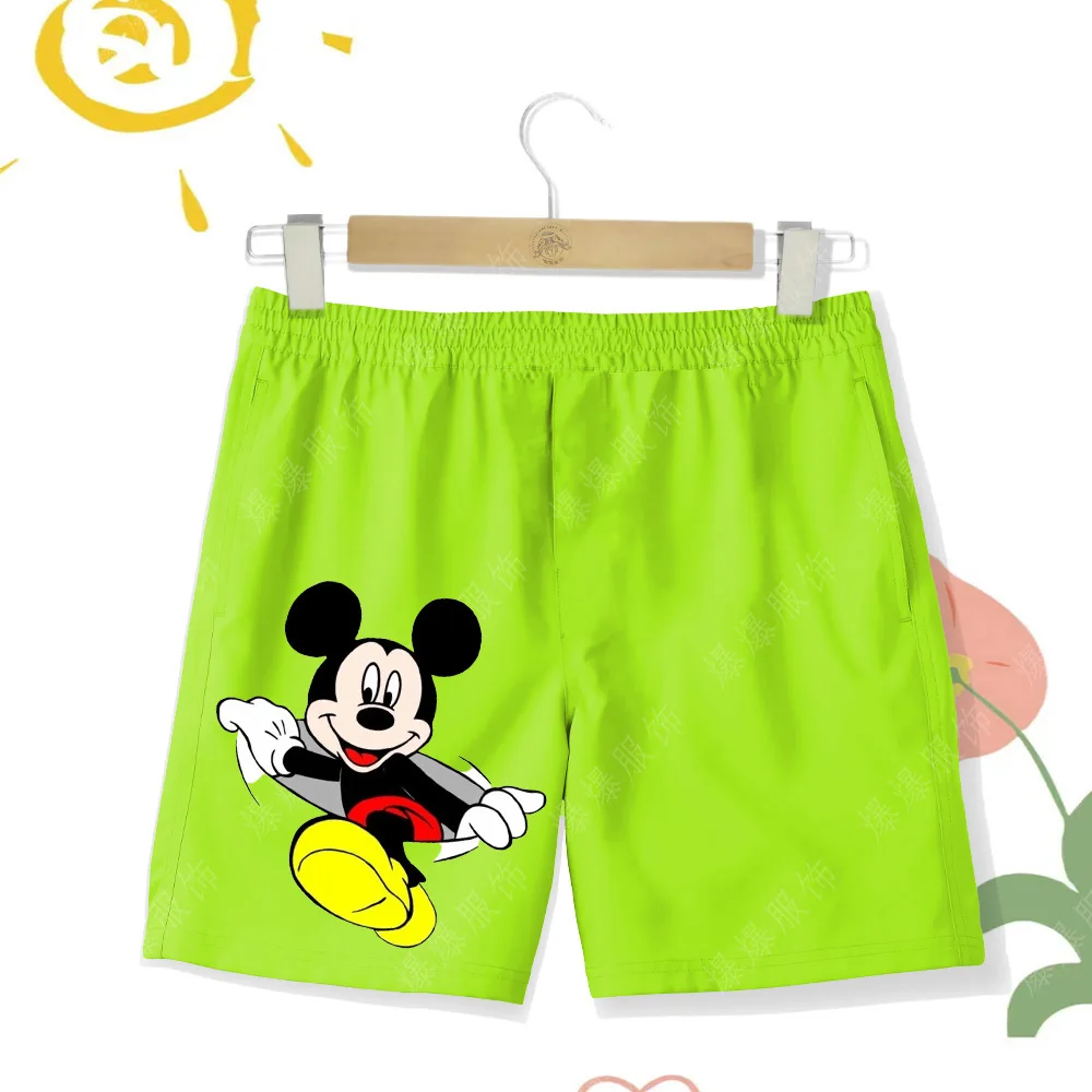 Summer swimming trunks Boys cartoon cute Mickey Disney series Swimming beach trunks Girls casual pants Children\'s shorts