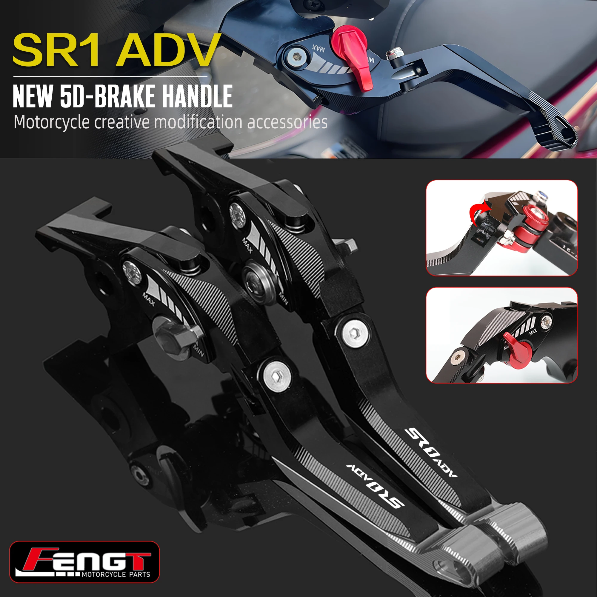 Nuova leva freno 5D per Loncin VOGE SR1 ADV SR1ADV moto SR 125 ADV SR150S CNC pieghevole maniglia del freno leve leva frizione