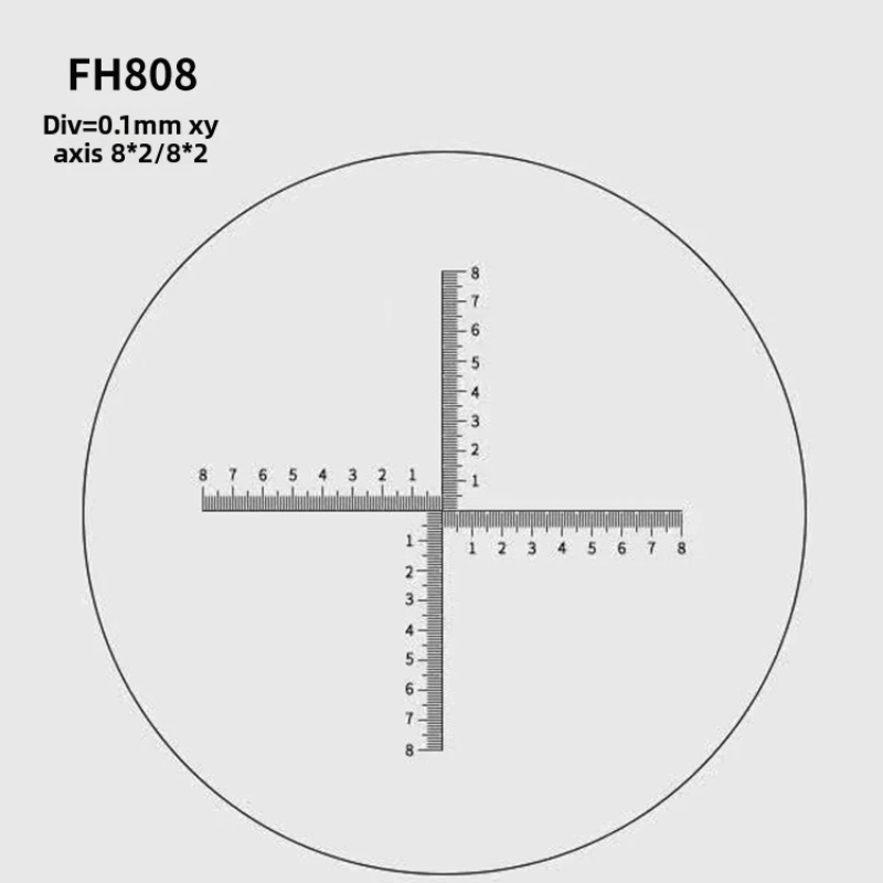 Cross Scale Reticle Microscope Eyepiece Cross Band Scale Micrometer XY Axis 0.1mm Graticule Circle Calibration Slide for 17-31mm