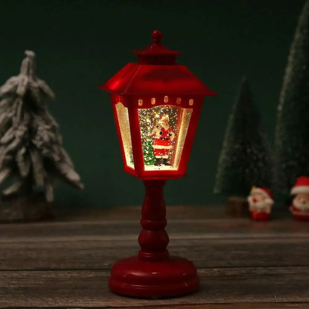 Mini adornos creativos, lámparas de mesa, adornos navideños para decoración del hogar, lámparas de viento, luz nocturna iluminada con música, muñeco de nieve de Papá Noel