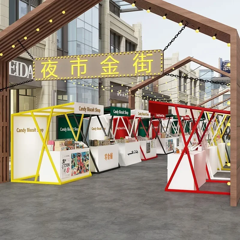 For Night Market Stall Mobile Shelf Outdoor Display Rack Real Metal Promotion Stand for Shopping Mall Market Activity
