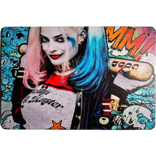 Metal Sign Margot Robbie Comic Book Vintage Tin Sign Decor 12x8