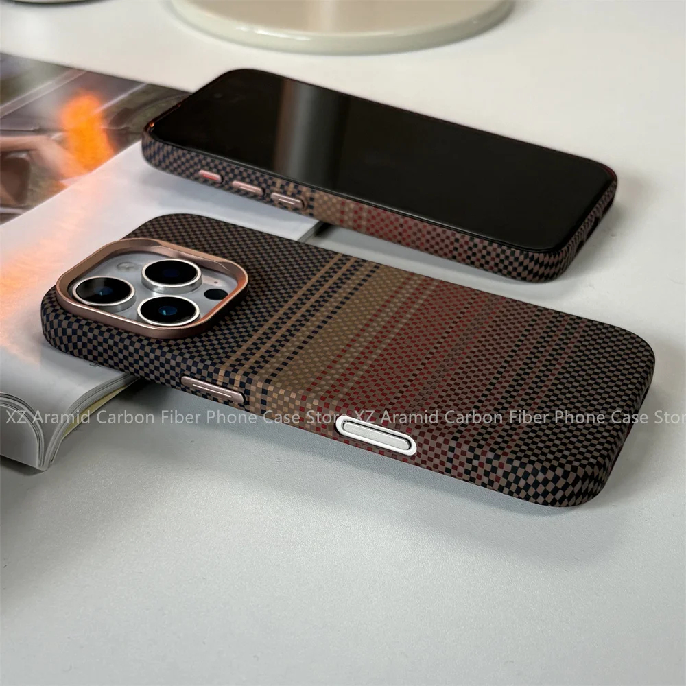 Aramid Carbon Fiber Pattern Cover for iPhone 14 Pro/15 Pro/16 Pro/15 Pro Max Carbon Texture Case for iPhone 16 Pro Max Cover