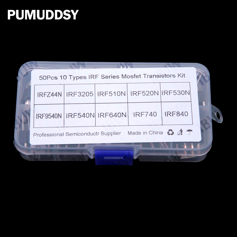10 Values ​​50 PCS IRF MOSFET IRFZ44 IRF3205 IRF510 IRF520 packaged in through-hole TO-220 IRF510 IRF520