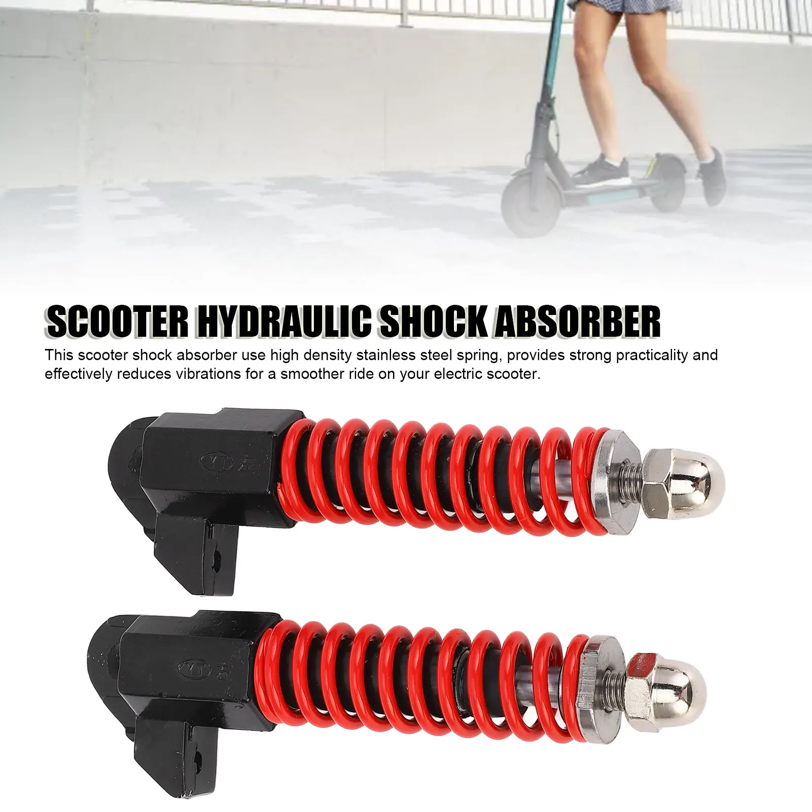 

2PCS Front Fork Shock Absorber Aluminum Alloy Electric Scooter Hydraulic Spring Suspension Shock Damper for 8 Inch Scooter