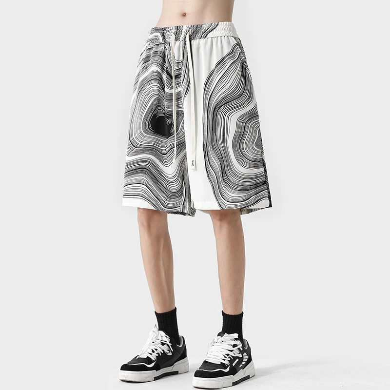 

Visual Style Summer Men's Shorts Drawstring Streetwear Cool Breathable Five Quarter Pants 2026 Outdoor Men's Sport Pants