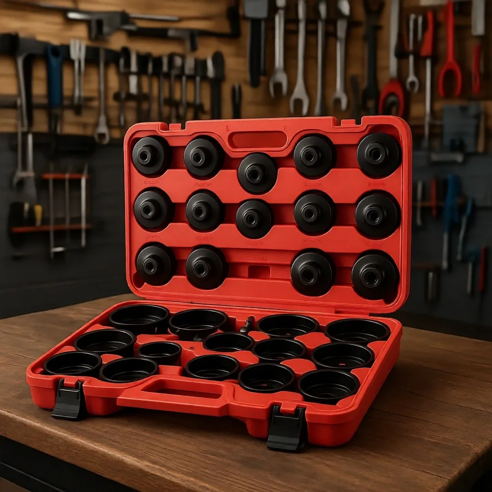 

30 Piece Steel Oil Filter Socket and Wrench Set in Black