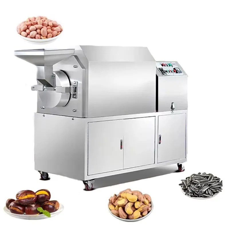Soybean Sesame Corn Wheat Peanut Roaster Automatic Dry Fruit Motor Rotary Mini Spice Roast Machine