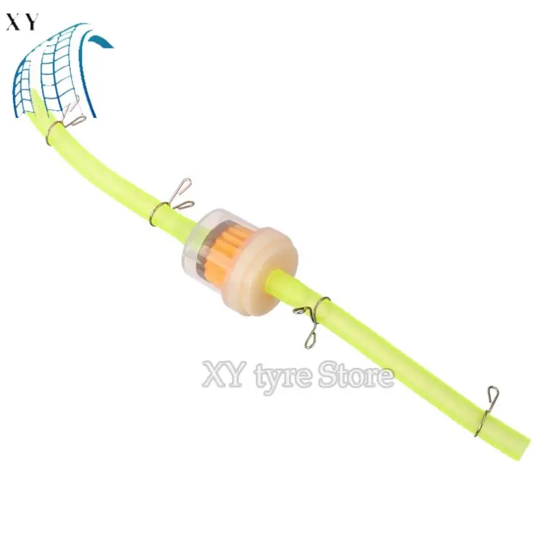 Universal Fuel Filter Kit with 4 Clips & Fluorescent Green Fuel Hoses for Motorcycle ATV Scooter Dirt Bike