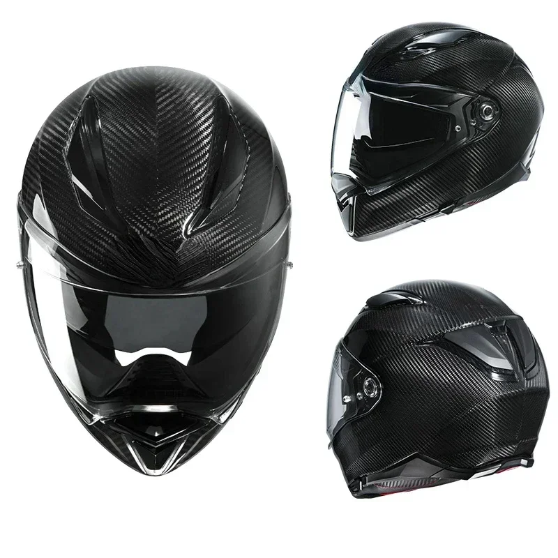 Carbon fiber motorcycle dual mirror helmet full helmet  motorcycle racing helmet