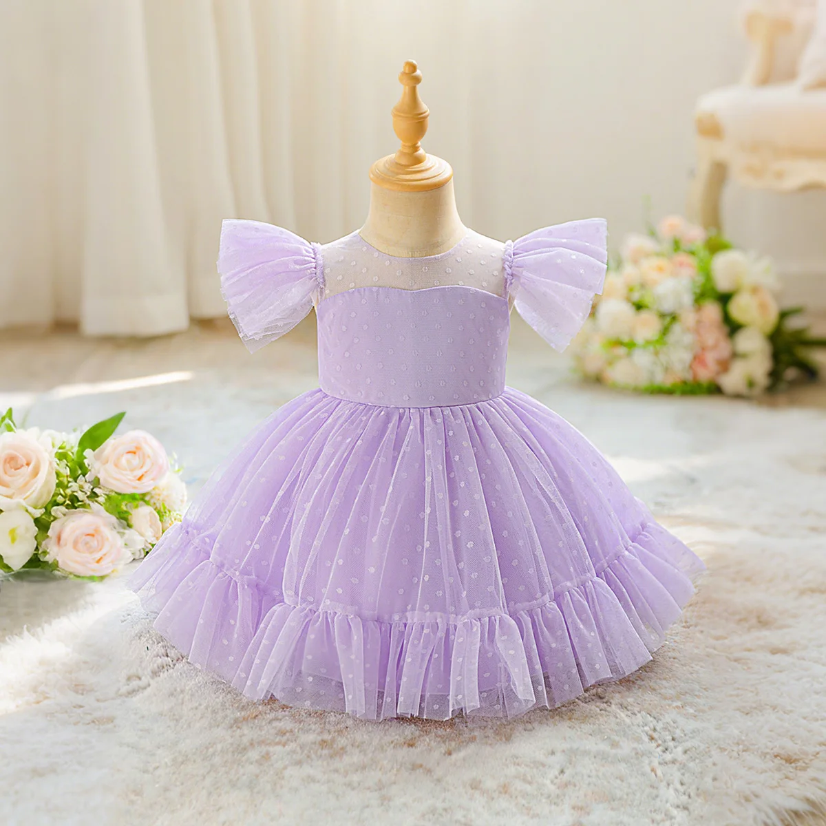 

Toddler Tulle Baby Party Girl Dress Elegant Baptism 1 Yrs Birthday Wedding Princess Dress for Girl Gala Bridesmaid Prom Costumes