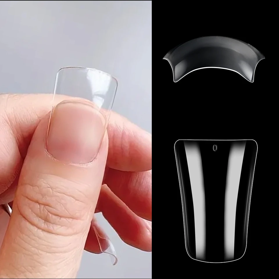 120Pcs Tips de Uñas Falsas Transparentes Pico de Pato Cobertura Completa 12 Tamaños Presionar Uñas Extensión para Manicura Salón 5