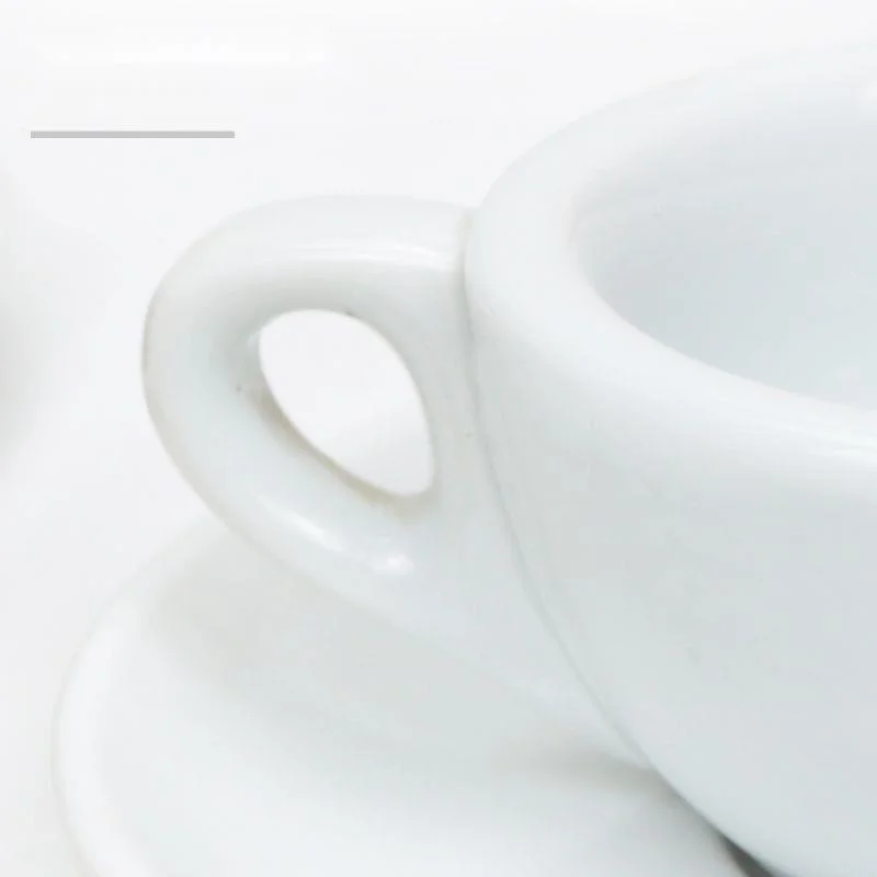 Nuova bocca rotonda addensata Espresso bianco caffè italiano concentrato tazza piattino 50ml tazza da caffè in ceramica isolata spessa porcellana