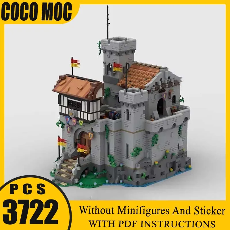 

Lion Castle Outpost Medieval Fortress Model Moc Building Bricks Gifts Christmas Toys DIY Sets AssemblyTechnology Modular Blocks