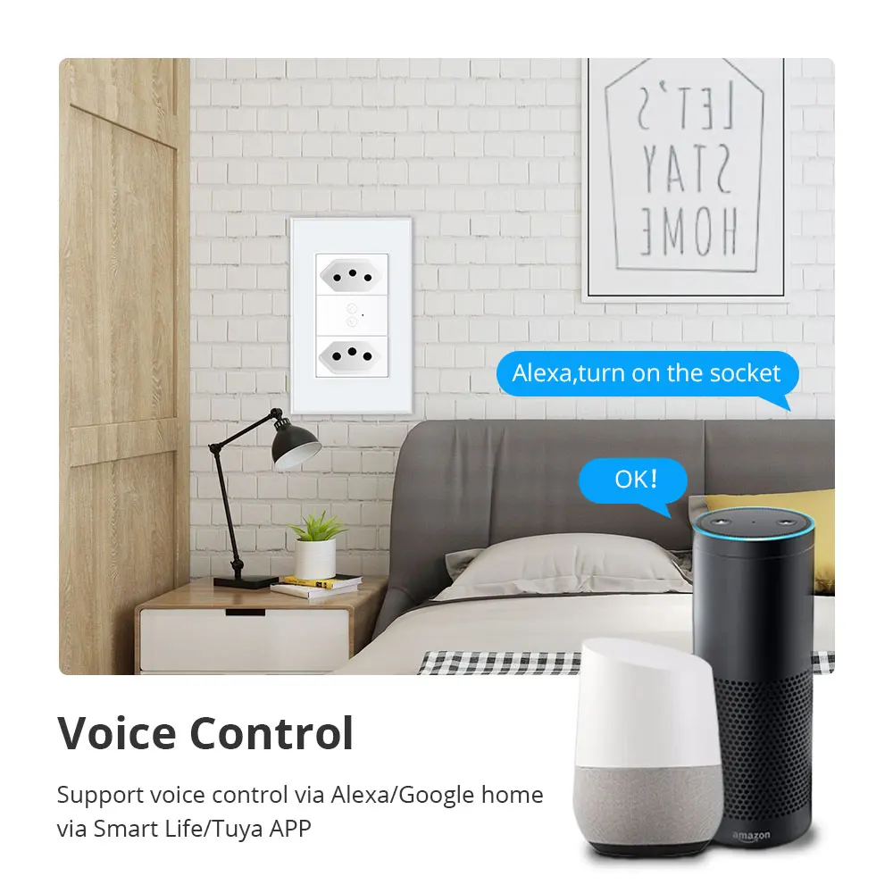 Zemismart Zigbee Tuya Smart Brazil Socket 10A 20A Tomada Alexa Google Home Voice Control Electric Brazilian Wall Outlets